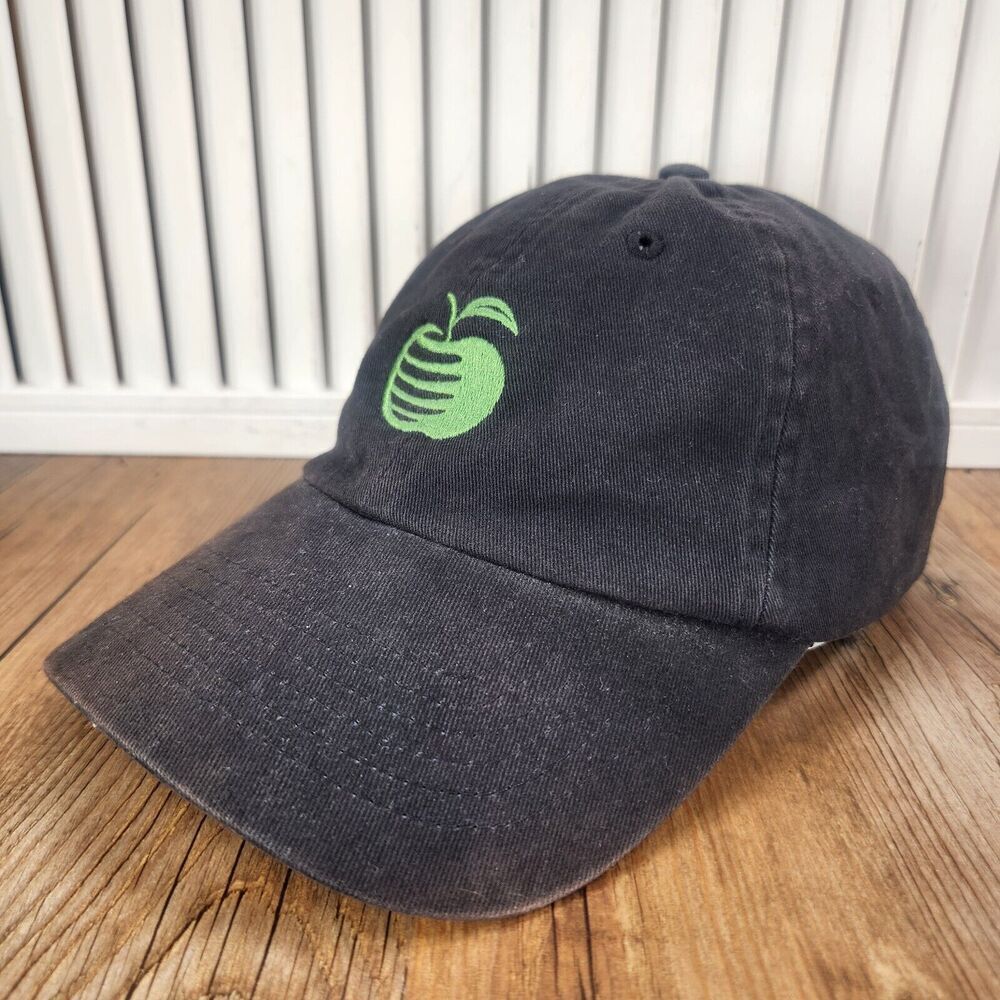 VTG Jack Daniel's Tennessee Apple Distressed Strapback Cap Hat Black Head Shots